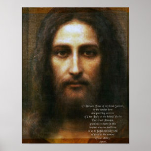 Poster Prière au visage saint de Jésus