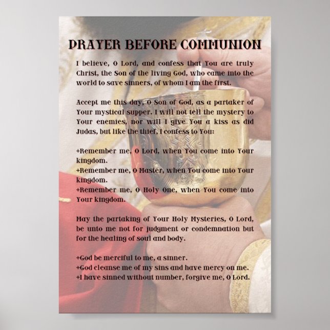 Poster Prière avant communion Imprimer (Devant)