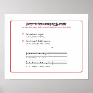 Poster Prière avant de quitter la sacristie