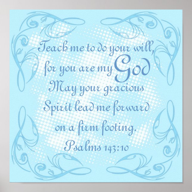 Poster Prière biblique Psaume 143:10 (Devant)