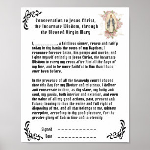 Poster Prière catholique de consécration à la Vierge d