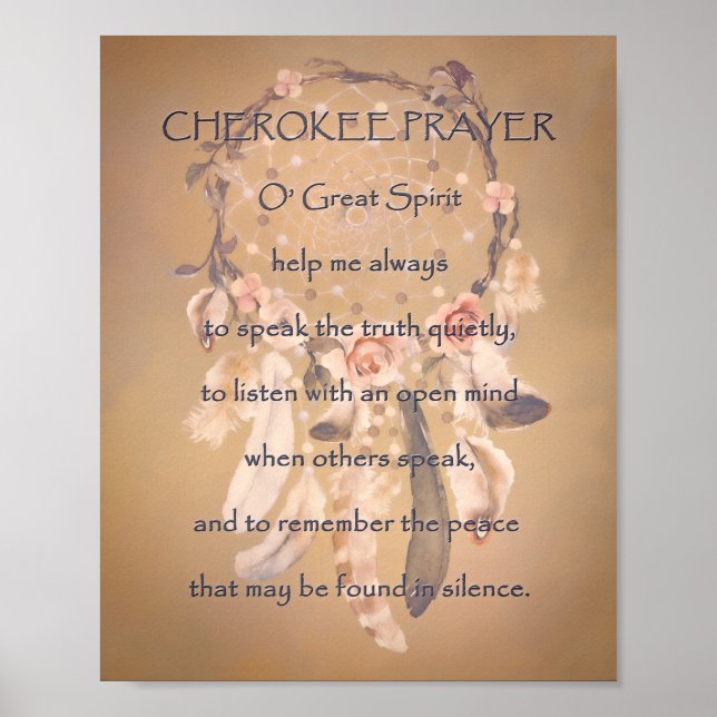 Poster Prière Cherokee (Devant)