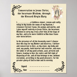 Poster Prière de consécration catholique à Jésus Vierge M