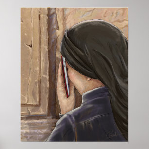 Poster Prière de femme Mur Occidental Jérusalem Israël Pe