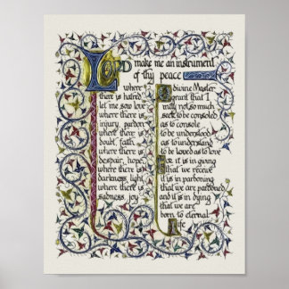 Poster Prière de paix de saint François d'Assise