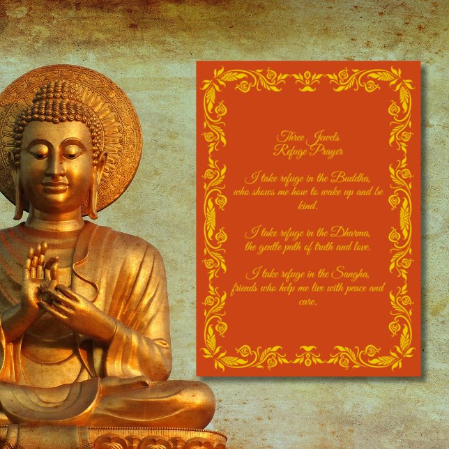 Poster Prière de refuge des Trois Joyaux – Version pour e (Créateur téléchargé)