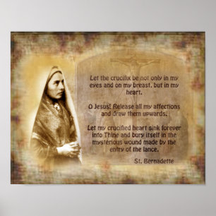 Poster Prière de Saint Bernadette