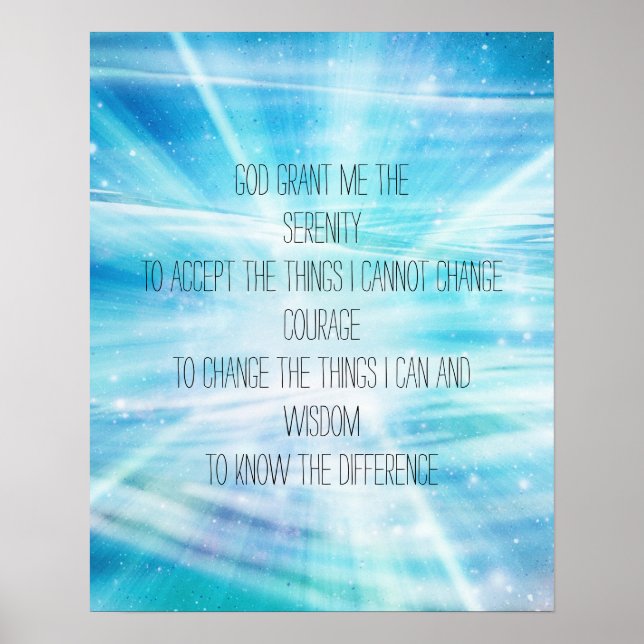 Poster Prière de sérénité (Devant)