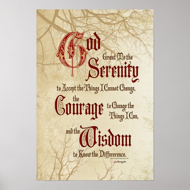 Poster Prière de sérénité (Devant)