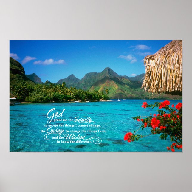 Poster Prière de sérénité & Bora Bora (Devant)