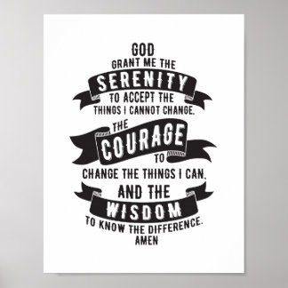 Poster Prière de sérénité - Choisissez votre couleur Arri