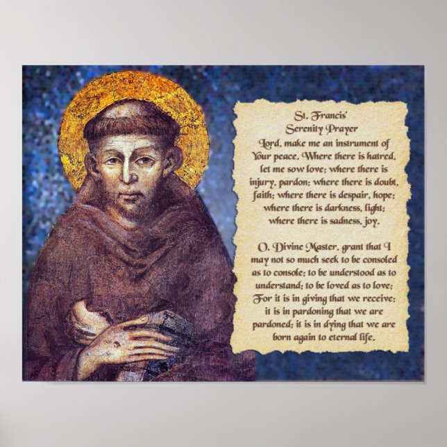 Poster Prière de Sérénité de Saint François (Devant)