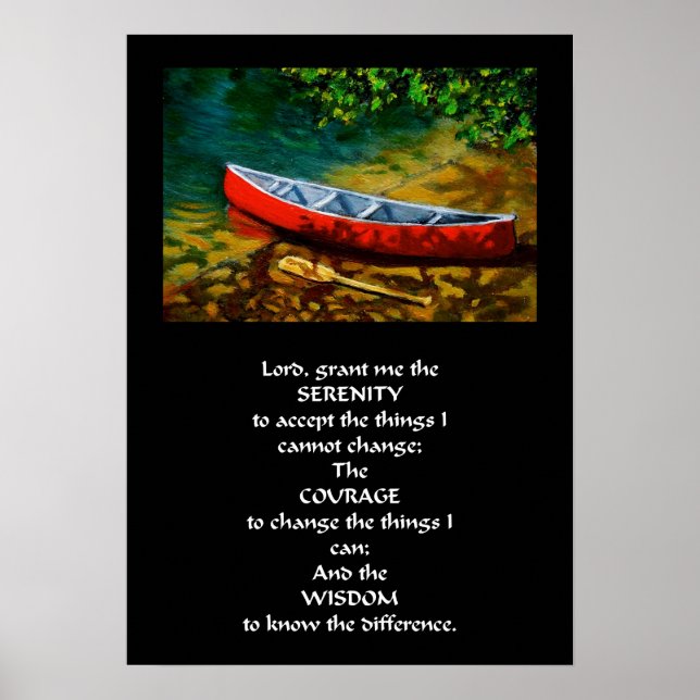 POSTER PRIÈRE DE SÉRÉNITÉ DU CANOÉ ROUGE (Devant)