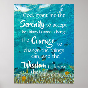 Poster Prière de sérénité Méditation du poisson océanique