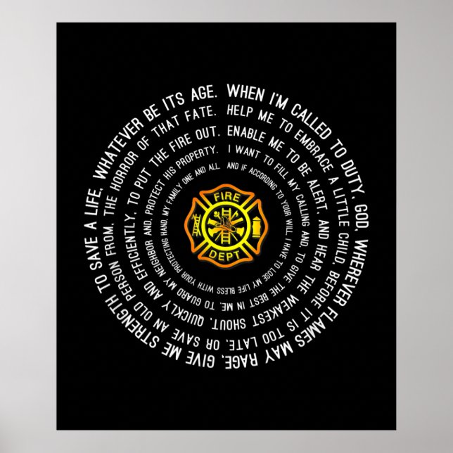 Poster Prière des pompiers, Motivation des pompiers (Devant)