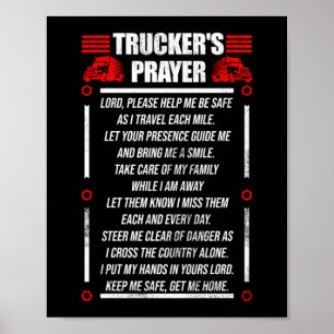 Poster Prière du camionneur Conducteur de camion