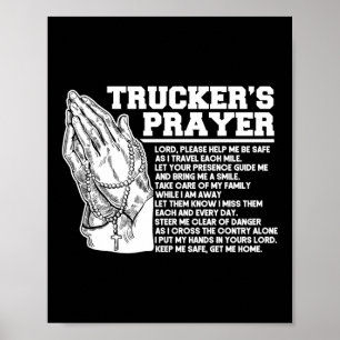 Poster Prière du camionneur Conducteur de camion