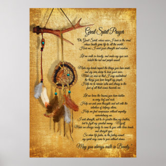 Poster Prière du grand esprit amérindien