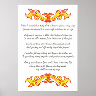 Poster Prière du pompier