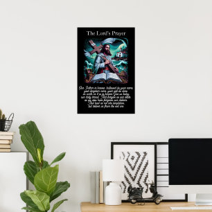 Poster Prière du Seigneur Écriture Sainte Bible Rivage