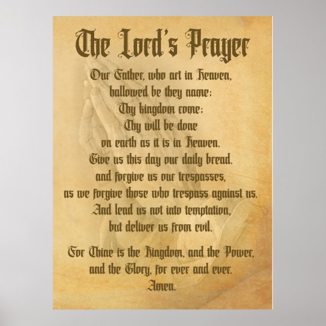 Poster Prière du Seigneur (traditionnelle) (Devant)