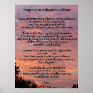 Poster Prière d'une personne atteinte d'Alzheimer