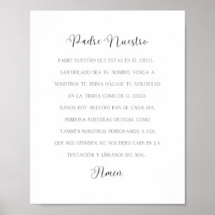 Poster Prière espagnole Padre Nuestro