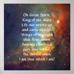 Poster Prière indienne indigène nord-américaine