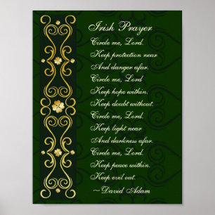 Poster Prière irlandaise, Cercle-moi Seigneur,