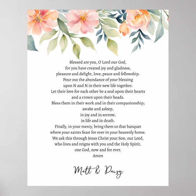 Poster Prière le jour de votre mariage (Devant)