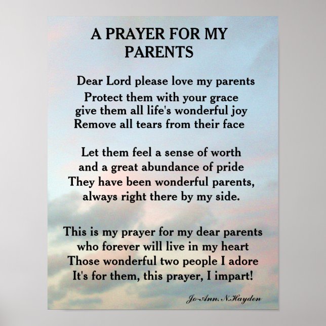 POSTER PRIÈRE POUR MES PARENTS (Devant)