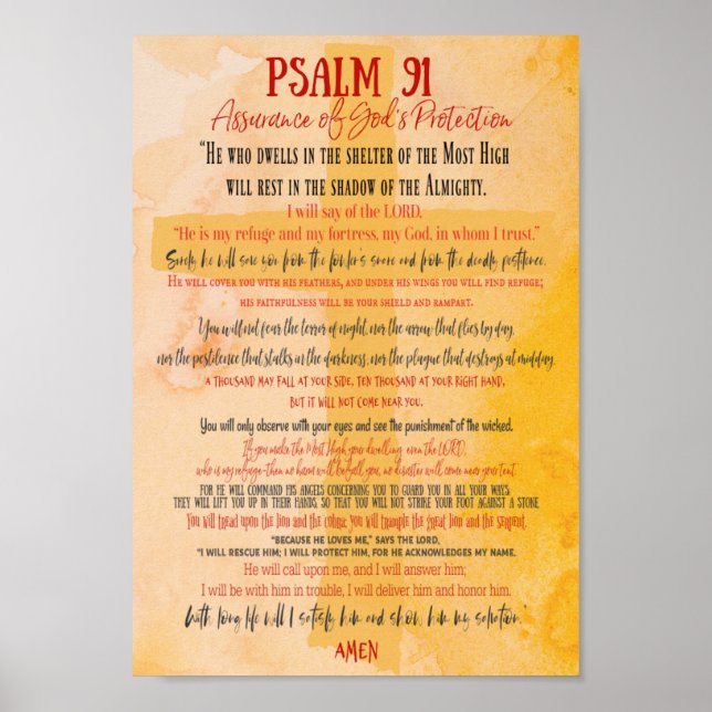 Poster Prière PSALM 91 (Devant)