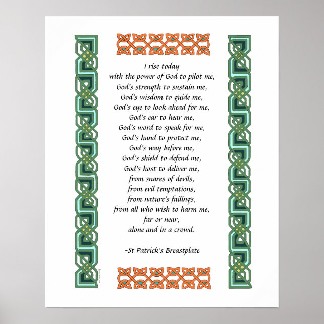 Poster Prière Saint-Patrick sur plaque d’immatriculation  (Devant)