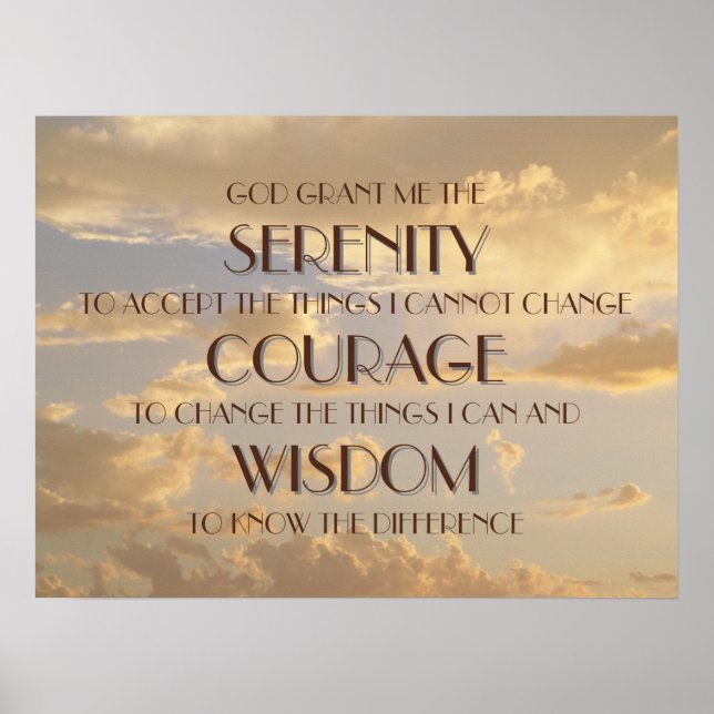 Poster Prière Serenity Ciel lumineux (Devant)