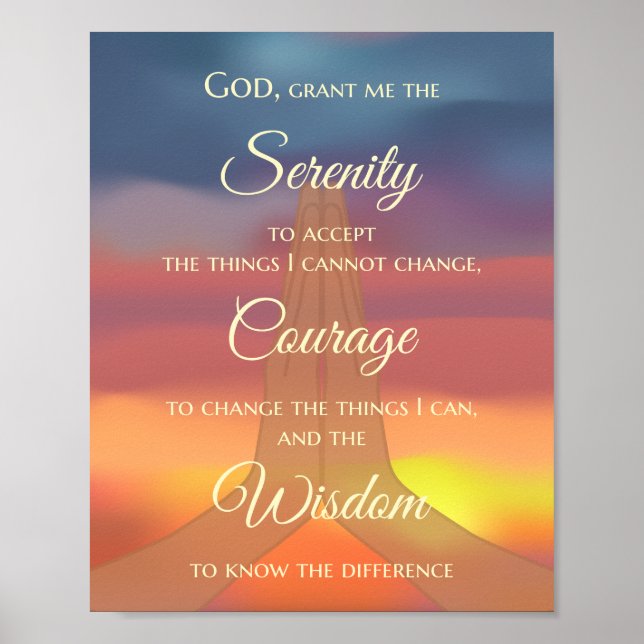 Poster Prière Serenity Imprimer - Sunrise (Devant)