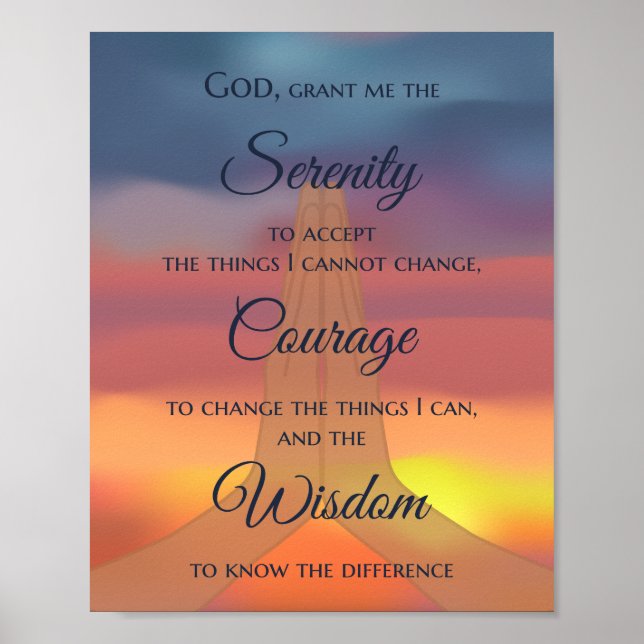 Poster Prière Serenity Imprimer - Sunrise (Devant)