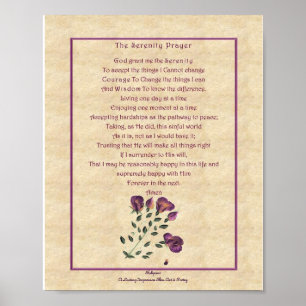 Poster prière zazzle Serenety