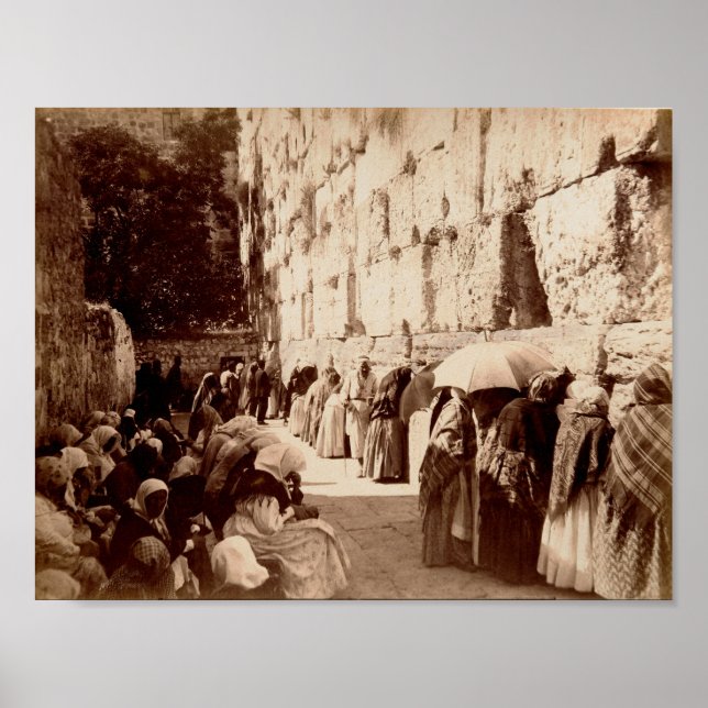 Poster Prières juives au mur des lamentations à Jérusalem (Devant)