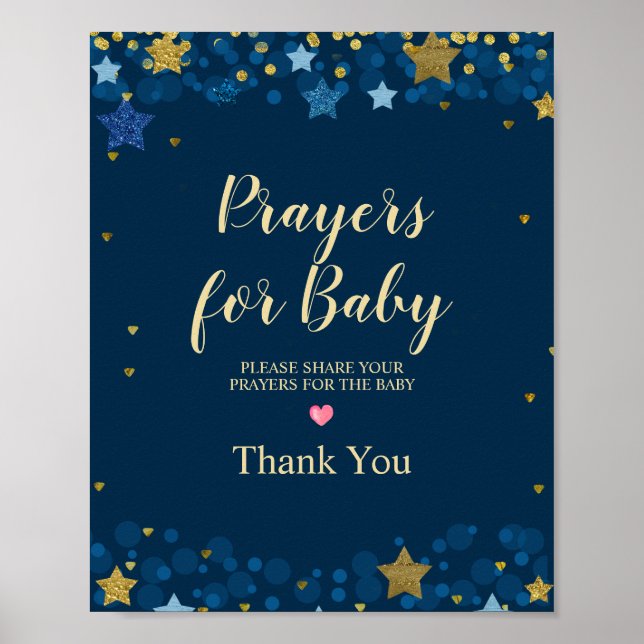 Poster Prières sur le Baby shower de la Lune pour bébé (Devant)