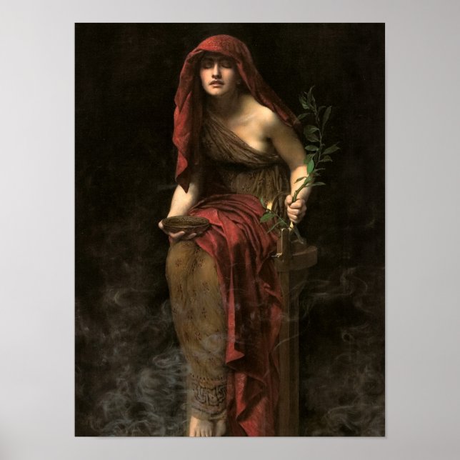 Poster Priestess of Delphi, 1891 by John Collier (Devant)