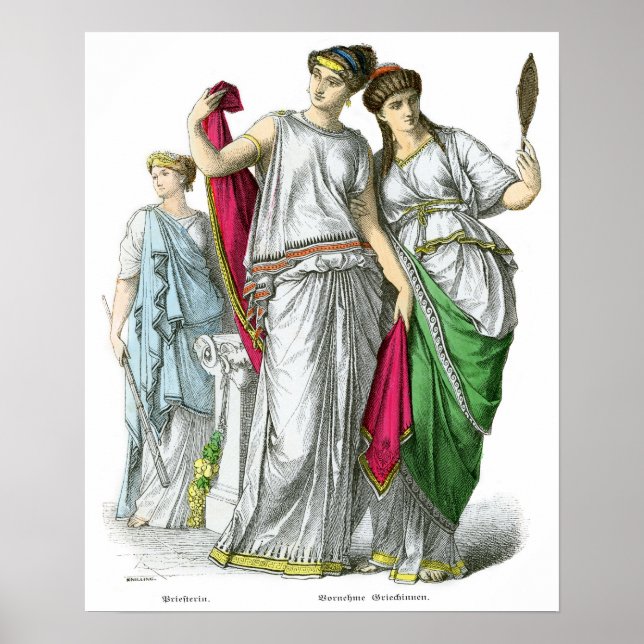 Poster Priestesse grecque antique et Noble femme (Devant)