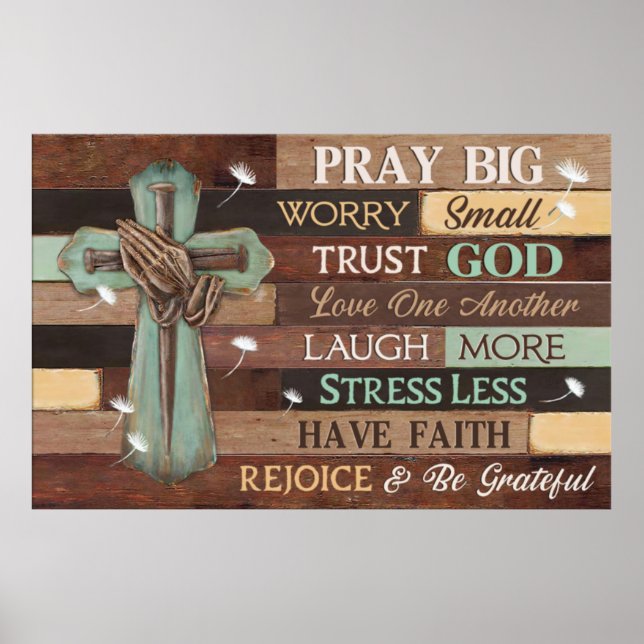 Poster Priez Grande Inquiétude Petite Confiance Dieu Jésu (Devant)