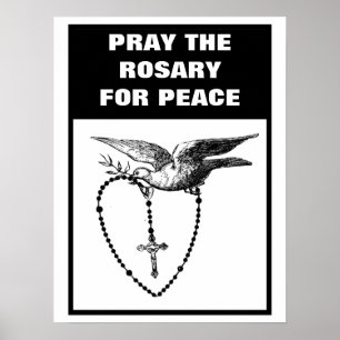 POSTER PRIEZ LE ROSARY POUR LA PAIX