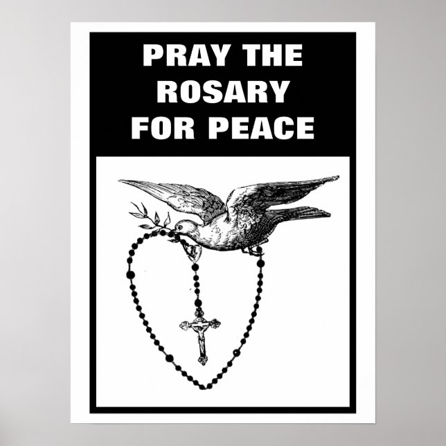 POSTER PRIEZ LE ROSARY POUR LA PAIX (Devant)