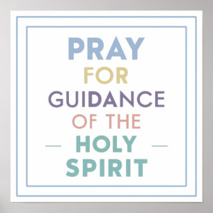 Poster Priez pour la guidance du Saint-Esprit Minimaliste