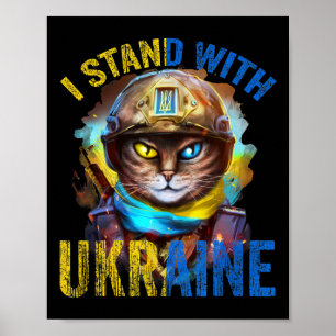 Poster Priez pour le soutien du soldat chat ukrainien, so