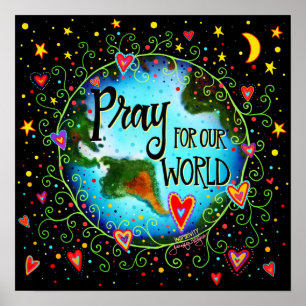 Poster Priez pour notre monde