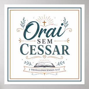 Poster Priez Sans Cesse Phrase Chrétienne Motivationnelle