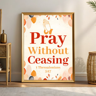 Poster Priez sans cesser Boho Christian Wall Art imprimé
