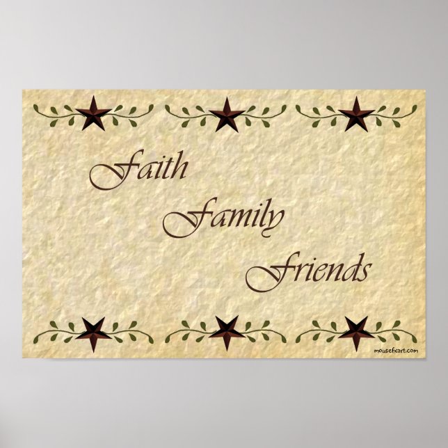 Poster Prim Faith Family Friends Imprimer (Devant)